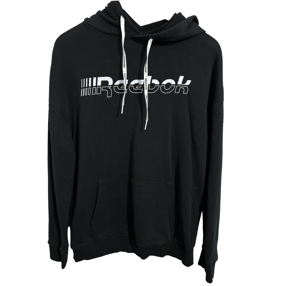 Reebok Black Hoodie Sweatshirt with‎ Logo Laces Adult Size Small